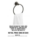 Kohler Decorative Towel Ring x2