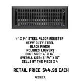4' x 14' Steel Floor Register x4
