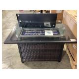 43' Propane Fire Table w/ Black Tempered Glass