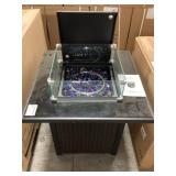28' Propane Fire Table w/ Tempered Black Glass