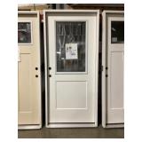 36' x 80' RH 1/2 Deco FG Exterior Door in White