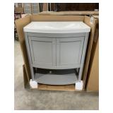 30' x 19' Single Bath Vanity in Gray with Sink Top