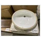 19-1/2'W Undermount Lav Sink in White