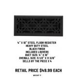 4' x 10' Steel Floor Register x4