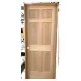 36' x 80' RH Oak 6- Panel Interior Door