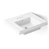 14-1/4' Fireclay Pedestal Bathroom Sink In White