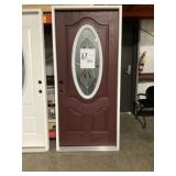 3-0 Oval Deco RH Fiberglass Exterior Door