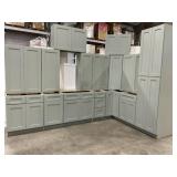15pc. Silvercreek Fresh Sage Shaker 42' Kitchen