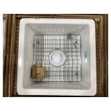 18' Square Fireclay Sink in White