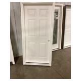 36' x 80' LH Fiberglass 6-Panel Exterior Door