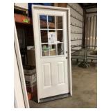 32' x 80' LH 1/2 View FG Exterior Door in White