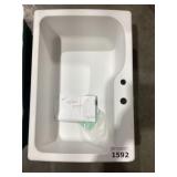 33' x 22' Drop-In Composite Offset Sink in White