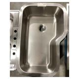 33' x 22' Stainless Steel Offset Single Bowl Sink