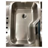 33' x 22' Stainless Steel Offset Single Bowl Sink