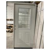 36' x 80' RH Steel 1/2 View Door W/Leaded Glass