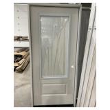36' x 80' LH 3/4 View FG Door W/ Etched Deco Glass