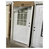 38' x 80' Steel 9-Lite Exterior Door in White
