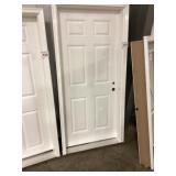 36' x 78' LH Fiberglass 6-Panel Exterior Door