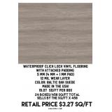 Waterproof Click Lock Vinyl Flooring w/Pad x458SF
