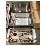 33' x 22' Double Bowl Sink with High-Arc Faucet
