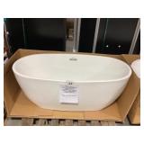 59' White Acrylic Free Standing Soaking Bathtub