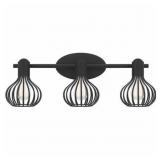 Ashley 3-Bulb Vanity Light in Matte Black