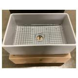 Gray porcelain 30 inch farmhouse sink