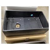 33 inch black porcelain farmhouse sink