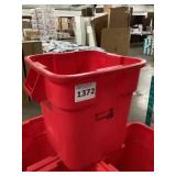 Big red garbage can