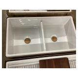 33 inch white porcelain farm sink