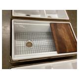 White porcelain 33 inch farm workstation