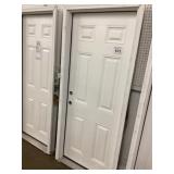 Six panel fiberglass exterior door