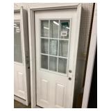 32 inch left fiberglass nine light door