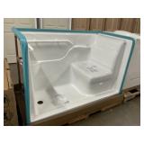 60' x 30' LH White Acrylic Walk In Shower