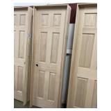 24' x 80' RH Oak 6- Panel Interior Door