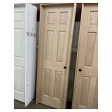 24' x 80' LH Oak 6- Panel Interior Door