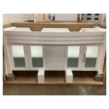 61 inch white double vanity