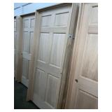 36' x 80' LH Oak 6- Panel Interior Door