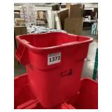 Big red garbage can