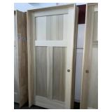 36' x 80' LH Poplar 3-Panel Interior Door