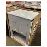 24 inch gray vanity with top
