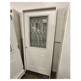 36 inch leaded black half light EXT door