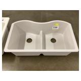 33 inch double bowl sink composite
