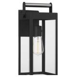 Ashley 1-Bulb Outdoor Wall Lantern in Black x 2