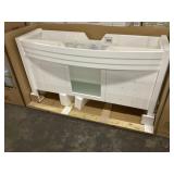 61' White Single Bowl Vanity Base