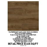 Waterproof Click Lock Vinyl Flooring w/Pad x473 SF