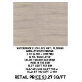 Waterproof Click Lock Vinyl Flooring w/Pad x458 SF