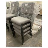 Stackable Gray Cushioned Chairs x 4