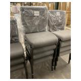 Gray Cushioned Stackable Chairs x 4