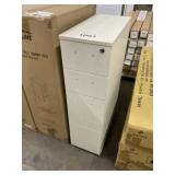 Tall Skinny Locking Cabinet In Sea Salt